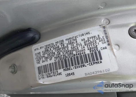 2001 Toyota Camry Le из США, поврежденный, VIN 4T1BG22K31U044840